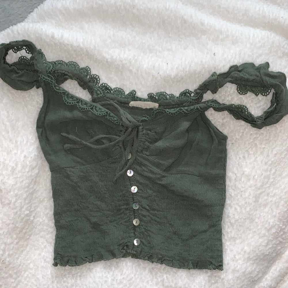 Vici dolls Green off the shoulder top